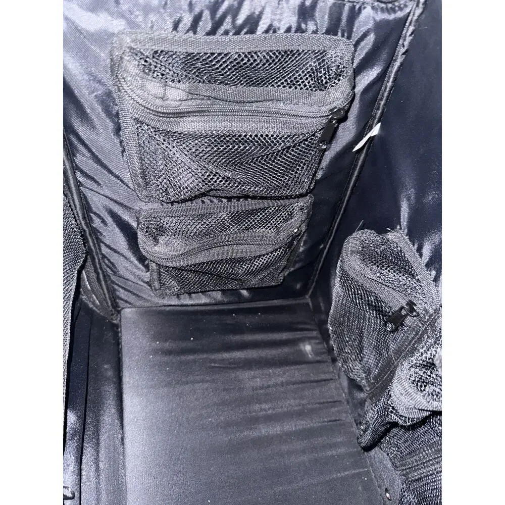 Rolling Tote Multiuse Wheeled Carrier Storage Bag Case Rubbermaid With Pockets